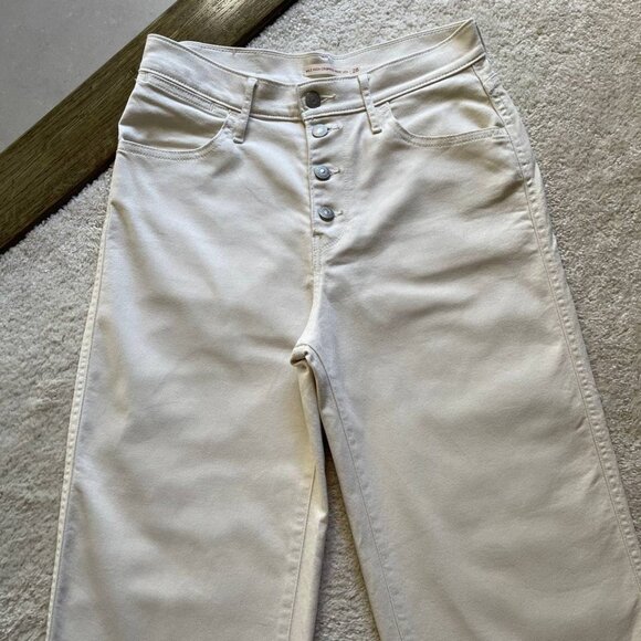 Levi's Denim - Levi's Mile High Cropped Wide Leg Cream Color Women's Jeans Size 28/25